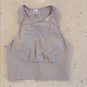 Lululemon Ebb to Train sports bra racerback crop top light gray